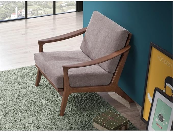 Acme Furniture Lide Upholstered Fabric &amp Wood Accent Chair in Brown