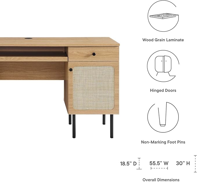 Modway EEI-6199-OAK Chaucer Office Desk Oak