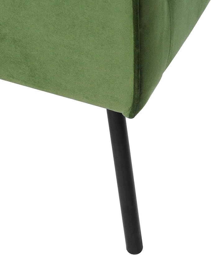 HomePop Modern Accent Chair Homepop Home Décor Accent Chairs for Living Room &amp Bedroom Fabric Reading Living Room Side Chair Single Sofa with Lounge Seat and Metal Legs - Green Velvet