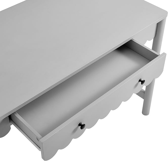 Modway Emmeline Scallop Desk in Light Gray