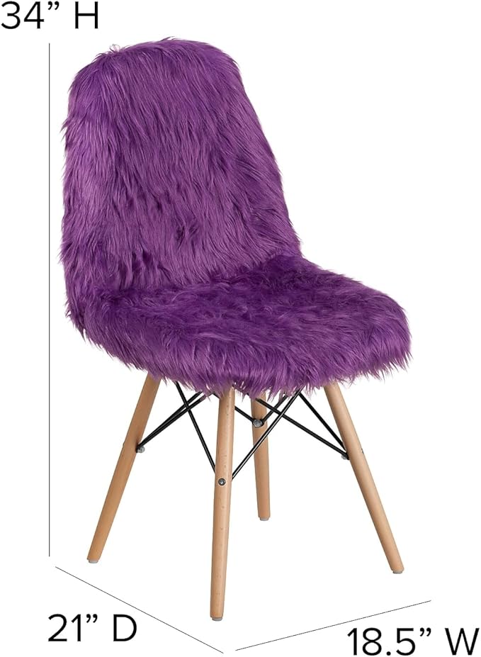 Flash Furniture Dinings 1 Pack Sponge Fabric Steel Beechwood Purple