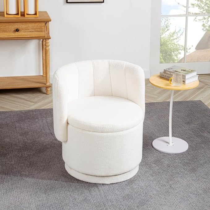 Stylish and Minimalist Teddy Fleece Single Sofa Chair with Arms and Pillow Armchair Accent Chair for Living Room Bedroom StudyGrey (Beige + Boucle)
