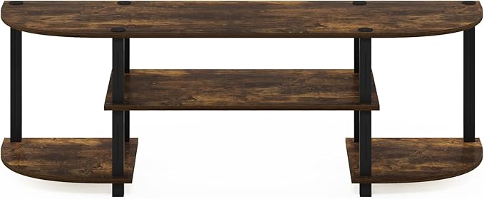 Furinno Turn-S-Tube Wide TV Entertainment Center Amber Pine/Black