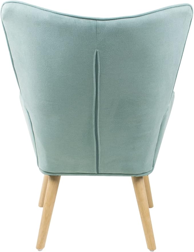 Generic Accent Chair with Ottoman Living Room Chair and Ottoman Set Comfy Side Armchair for Bedroom Creative Splicing Cloth Surface Blue