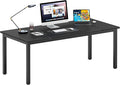 DlandHome 71 inches X-Large Computer Desk Composite Wood Board Decent and Steady Home Office DeskBlack