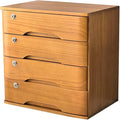 Flat File Cabinet Storage Desktop Drawer Cabinet Desktop Storage Box with Drawers - Lockable File Cabinet Solid Wood Storage Box Home Office Desk Drawer Cabinet (4 Layer)