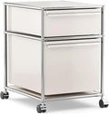 Steel Mobile File Cabinet for Office &amp Home with 360° Silent Wheels Smooth Drawer Slides Large Capacity Waterproof and Rust-Proof Stylish &amp Durable Storage Cabinet (2 Drawer White)