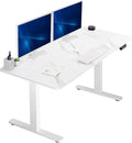 VIVO Electric Dry Erase 60 x 24 in Standing Desk Memory Height Adjustment 1B Series Holds 220 lbs White Marble Pattern Top White Frame DESK-KIT-1W6WM