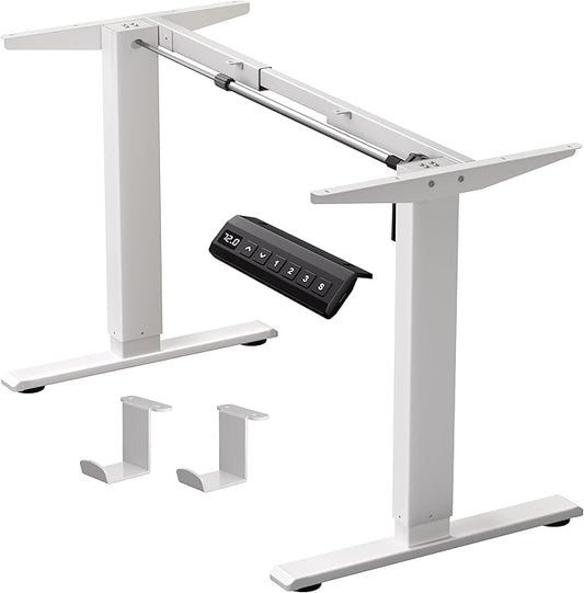 Standing Desk Frame for 37 to 77.5’’ Desktop Electric Height Adjustable Desk Legs 176 lbs Motorized Desk Legs Workstation Frame with Memory Presets White Frame Only