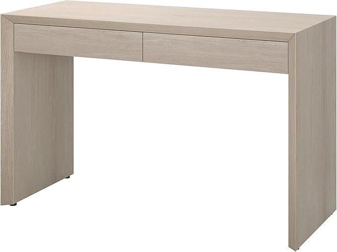 Henn&ampHart 48 Modern Rectangular Wooden Home Office Desk Computer Desk Writing Table with 2 Storage Drawers for Home Office Beech White