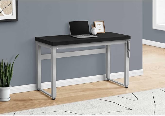 Modern Adjustable Standing Desk 48 L Black Computer Desk for Home Office - Laptop Work Station