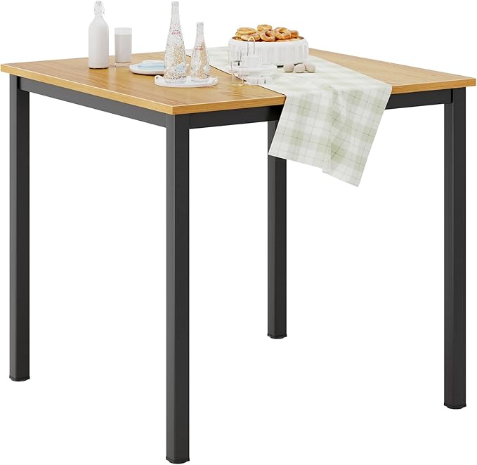 Need Small Computer Desk 31.5 inches Square Sturdy Writing Desk Small Teens Study Table Laptop Desk Teak &amp Black