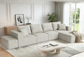 152'' Cloud Couch Sectional Deep Seat Upholstered Sofa Chenille Modular Sectional Couches for Living Room Memory Foam with 6 Pillows No Assembly Required (Beige)