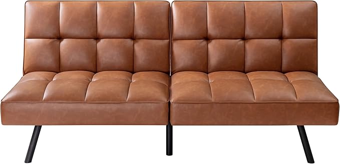Futon Sofa Bed Comfortable Futon Sofa Couch Memory Foam Convertible Loveseat Sofa Bed Split Back &amp Seat Brown