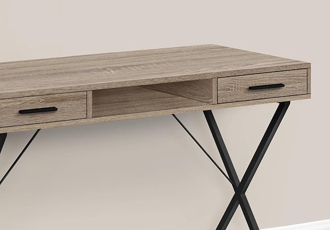 Monarch Specialties I 7796 Computer Desk Home Office Laptop Left Right Set-up Storage Drawers 42 L Work Metal Laminate Brown Black Contemporary