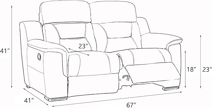 Blackjack Furniture Walker Leather Match Upholstered Reclining Living Room Loveseat Hazel Wood