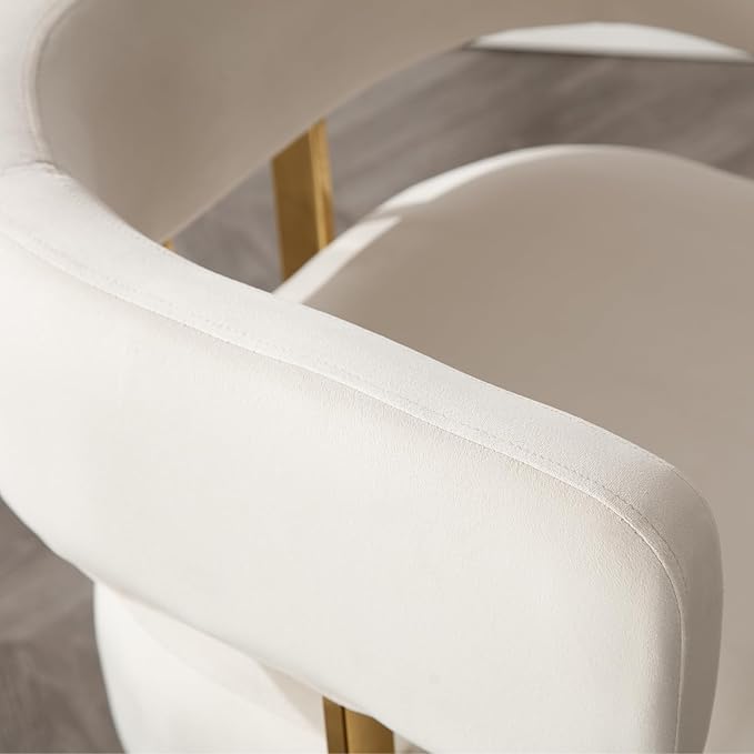 Barrel Accent Chair with Metal Frame Legs Modern Velvet Living Room Chairs Mid Century Upholstered Single Lounge Sofa Armchair for Living Room/Bedroom/Reading Room Beige