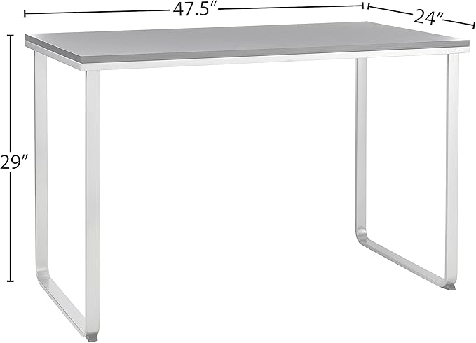 Safco 1943BLSL Home Office Table Computer Desk Black and Silver
