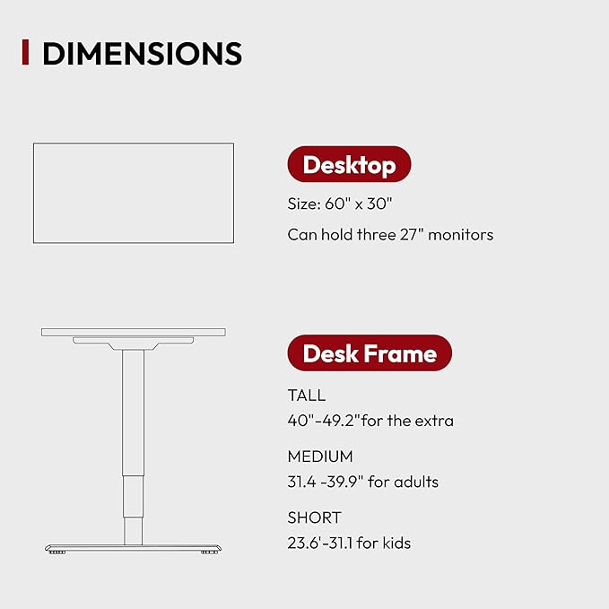 SANODESK Standing Desk with Dual Motor 3-Stage Lifting Column Handset with 3 Preset and Sit-Stand Reminder - 60 inch Whole Piece Real Bamboo/Black Frame Height Adjustable Desk for Home and Office