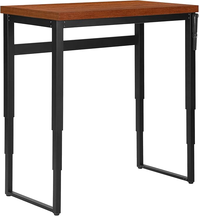 Computer Desk Home Office Standing Adjustable 48 l Work Laptop Brown Laminate Black Metal Contemporary Modern