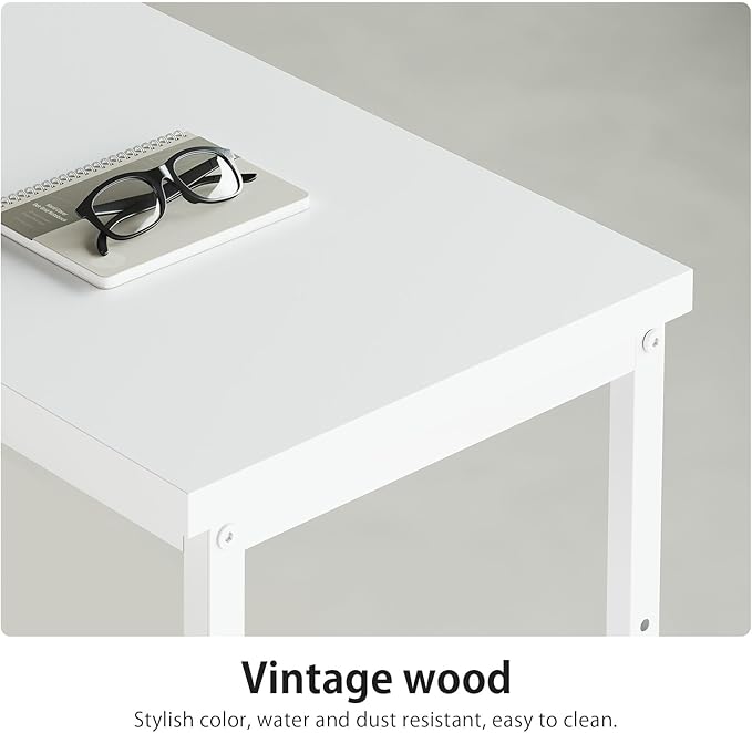 47 Computer Desk with Drawers Desks for Bedrooms Writing Desk with Storage Work Desk for Small Space White