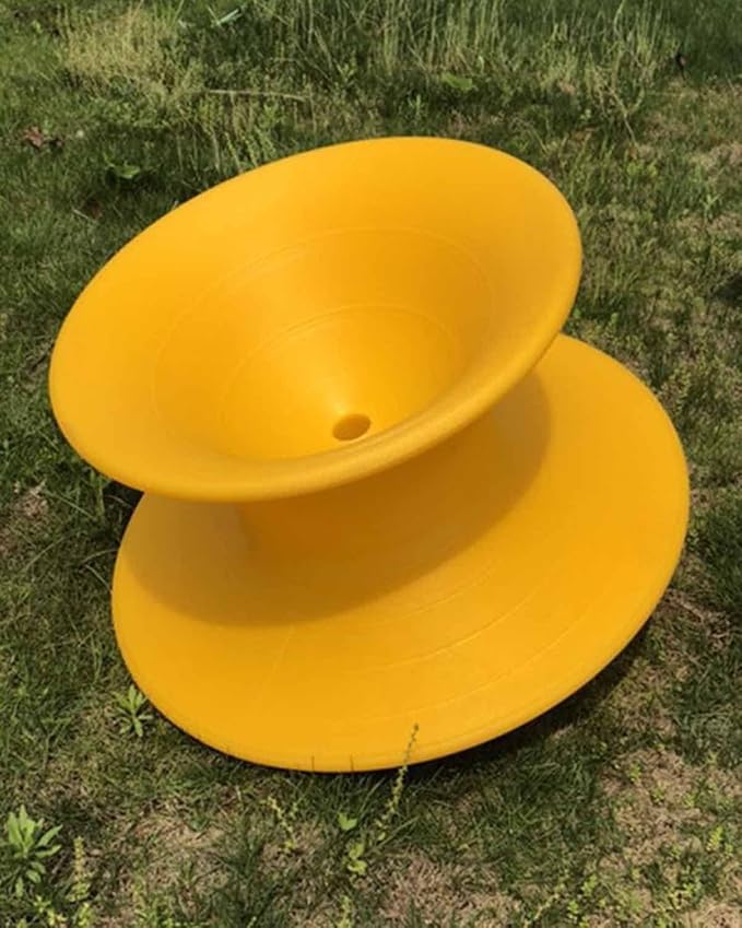 ZIMGOD 360° Swivel Gyro Chair Recliner Rotating Gyro Spun Chair for Sense Training Bedroom Living Room Camping Backyard Relaxing Chaise Chair 11 Colors (Color : Yellow)