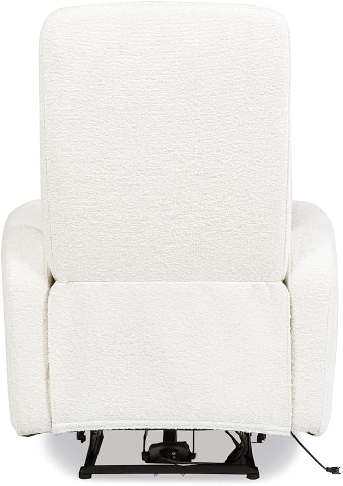 Jennifer Taylor Home Bloomy 35.5 Power Recliner High-Back Nursery Lounge Chair Chiffon White Boucle