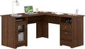 Bush Home Cabot L Shaped Desk in Espresso Oak
