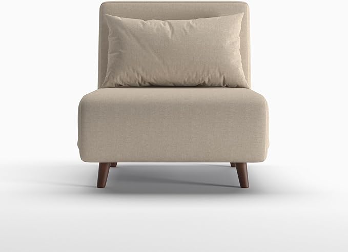 Convertible Sleeper Chair 3 in 1 Folding Single Chair Sleep Turns into Bed Sofa Bed for Adults Foldable Twin Chaise Lounge for Living Room Bedroom Sturdy Wood Frame and Easy Assembly
