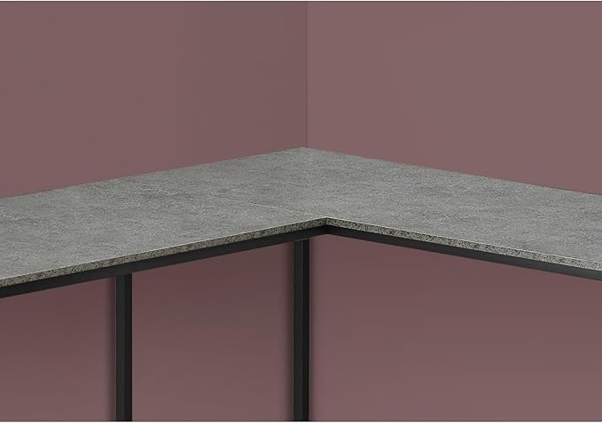 Corner Computer Desk Grey Laminate &amp Black Metal Modern Home Office 58 L Workstation