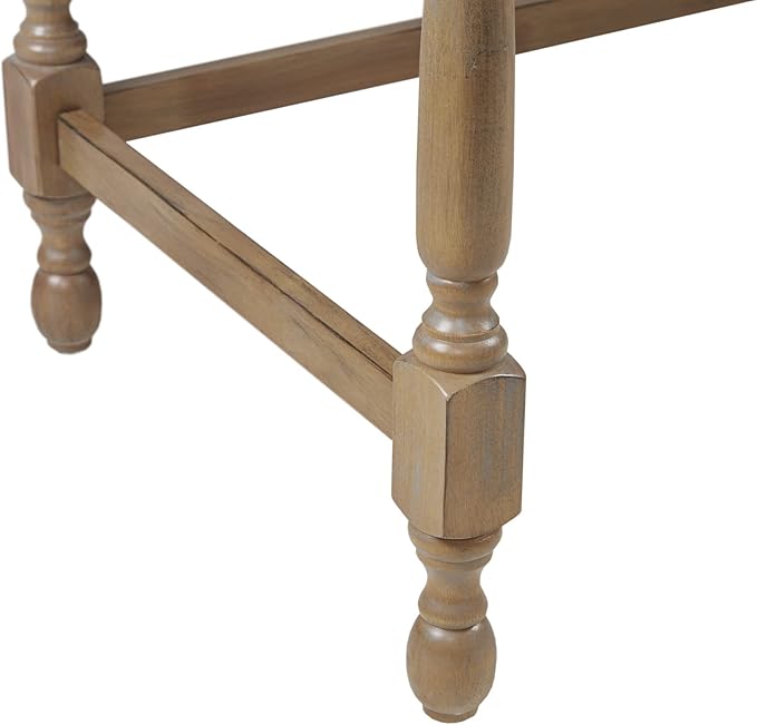 Martha Stewart Tabitha Solid Wood Writing Table with Metal Glides Drawer for Storage Living Room Furniture Home Office Small Computer Desk Turned Legs 47.5 W x 23 D x 29 H Natural