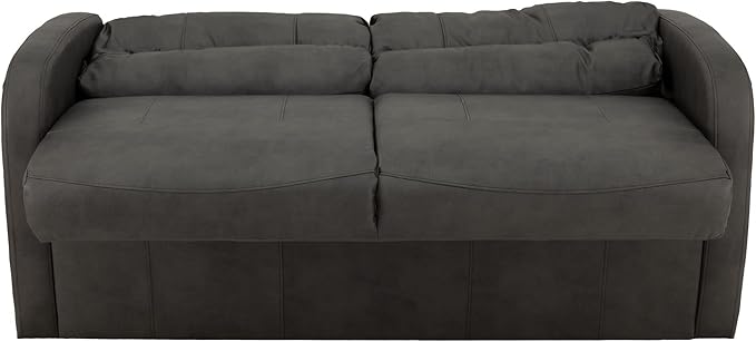 RecPro Charles 65 Jack Knife RV Sleeper Sofa with Arms | RV Furniture | Zero Wall Hugger (Gunmetal)