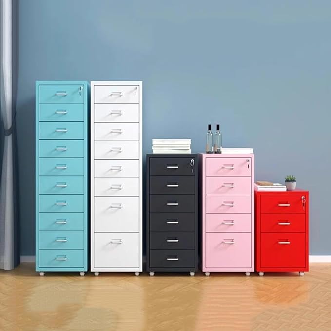 File Cabinet Tin Cabinet Storage Cabinet Under Desk Cabinet with Lock Mobile Drawer Cabinet 3/5 /6/8 /10 Drawers Storage Data Cabinet (Size : 10F)