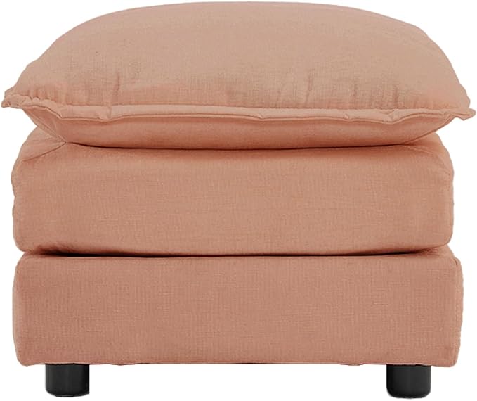 mikibama Chenille Upholstered Couches Ottoman for Modular Sectional Sofa Orange