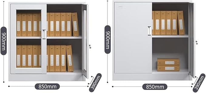 Metal Filing Cabinet for Home Office Lockable Storage with Visible Doors Ideal for A4 &amp(B)
