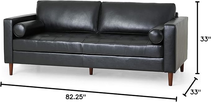 Christopher Knight Home Malinta Sofas Midnight Black + Espresso