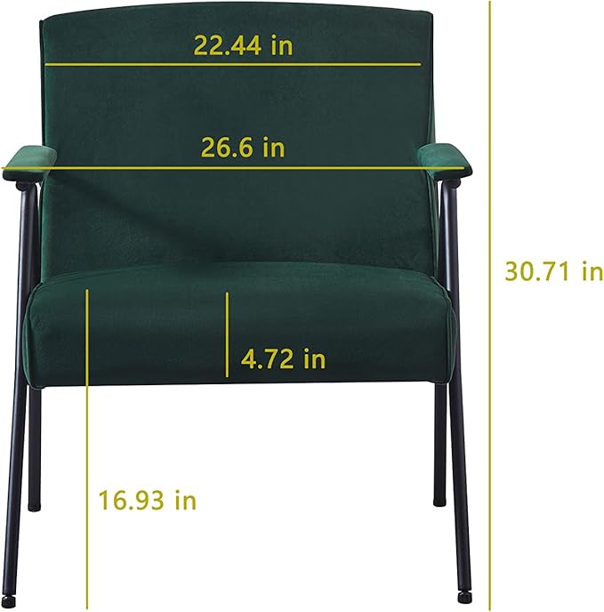 Generic Cloth Leisure Black Metal Frame Recliner for Living Room and Bedroom Green