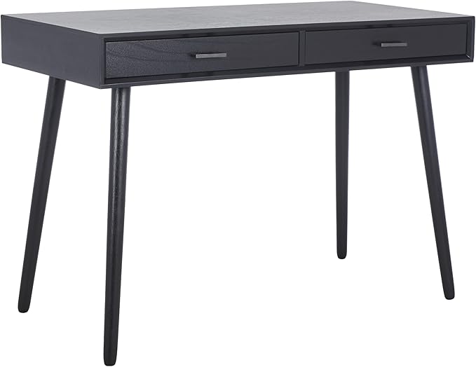 SAFAVIEH Home Collection O'Dwyer Mid-Century Retro Black 2-Drawer Desk