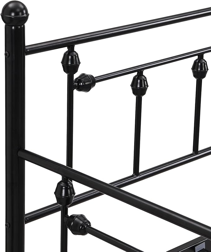 Convertible Modern Twin Size Metal Daybed Couch Pull Out Trundle Sofa Bed 2 in 1 Convertible Sleeper Daybed Sofa Bed Frame for Bedroom Living Room Guest Room Office Black One Size