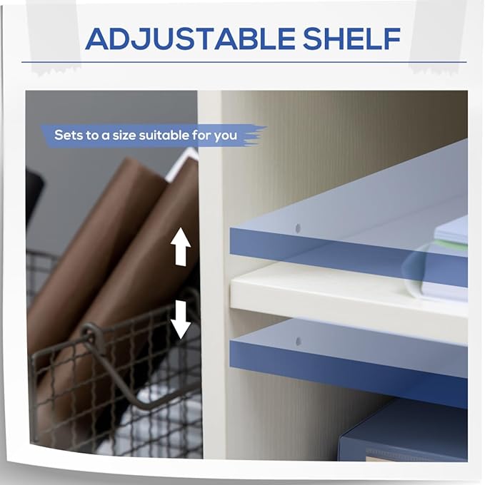 Mobile Printer Stand with Drawer Adjustable Shelf and CPU Holder Rolling File Cabinet Cart on Lockable Wheels for Office Home or Study Room Compact Wide Storage Organizer