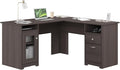Bush Home Cabot 60W L Shaped Computer Desk with Storage in Heather Gray 60-inch Corner Table with Drawers for Home Office Workspace
