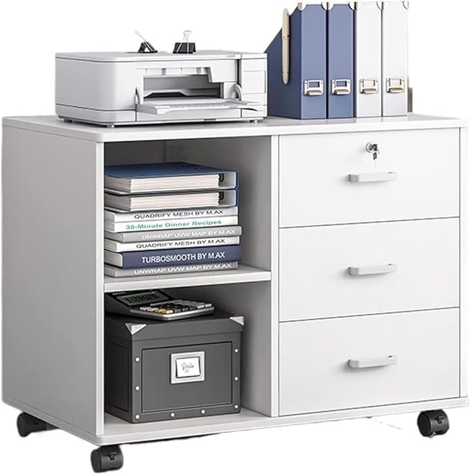 File Cabinet with Lock Office Cabinet Storage Cabinet Filing Cabinet Floor Document Cabinet Under Desk Storage(Color:B)