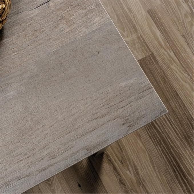 Pemberly Row L-Shaped Farmhouse Computer Desk 65.12 W x 58.66 D Engineered Wood Mystic Oak Finish 2 Drawers with Storage Cord Management Home Office Desk for Work or Study