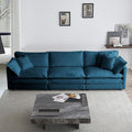 111.5 Sectional Sofa Couch for Living Room Modern Convertible Sofa Couch with Pillows Mid-Century Modern Sleeper Sofa 4-Seater Sofa for Living Room Apartment OfficeBlue