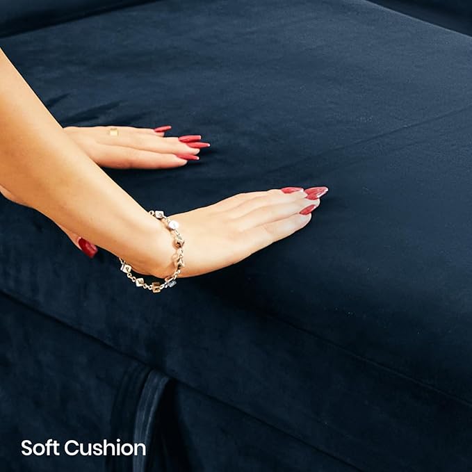 Belffin Velvet Storage Ottoman Module for Modular Sectional Sofa Armrest Module for Sectional Sleeper Sofa Bed Blue