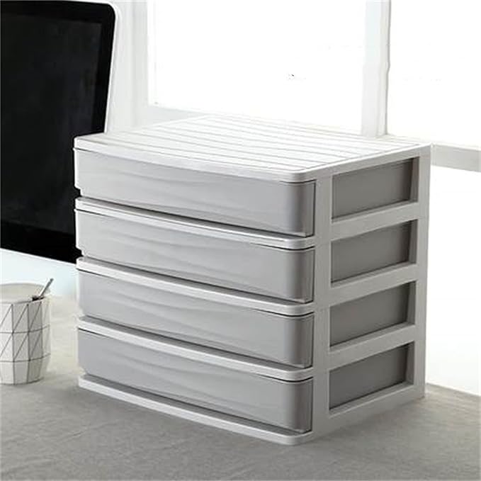 File Storage Cabinets A4 Paper Storage Box Layered Desktop Small Drawer Type Simple Multi-Layer Office Desk File Cabinet(Gray)