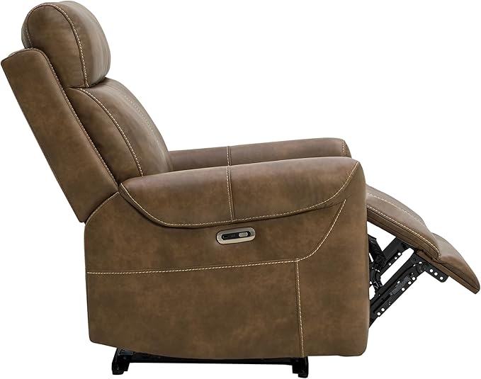 Leather Recliner Chair for Adults Wall Hugger RV Recliner with USB Charging Ports Electric Power Reclining Sofa for Living Room Home Theater Seating Bedroom