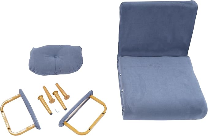 LOYALHEARTDY Sofa Bed Chair ReclinerFoldable Convertible Sleeper Sofa Chair Bed with Pillow5 Gears Adjustable Backrest Convertible Sofa Bed for Living Room Office Bedroom(Grey)
