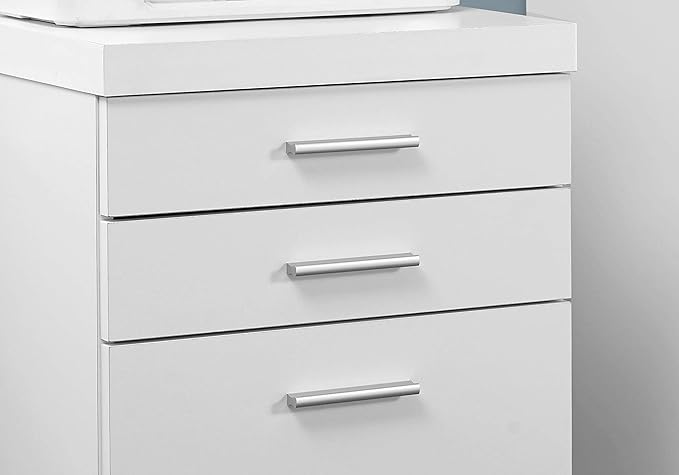 White 3 Drawer Mobile File Cabinet with WheelsWooden Rolling Filing Cabinets Office Storage Drawers Cabinet Printer Stand for Home Office Organizer Letters/Legal/A4