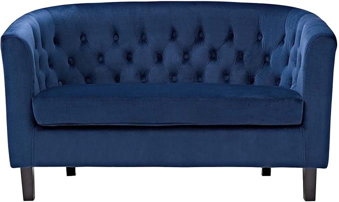Modway EEI-2615 Prospect Velvet Upholstered Contemporary Modern Loveseat In Navy